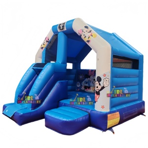 Château gonflable <span class=keywords><strong>Mickey</strong></span> avec <span class=keywords><strong>toboggan</strong></span>, directement de l'usine, pour enfants, château gonflable avec <span class=keywords><strong>toboggan</strong></span>, matériau PVC durable pour utilisation en location - Product Image 3