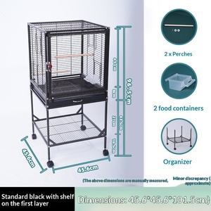 Custom Luxury Modern Classic Glass Stainless Steel <b>Small</b> Bird Breeding Parrot Cage - Product Image 5