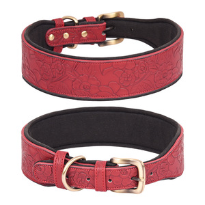 Collar de perro de cuero grande de lujo, resistente al agua, función ajustable, <span class=keywords><strong>Material</strong></span> de PU duradero, collares para mascotas - Product Image 5