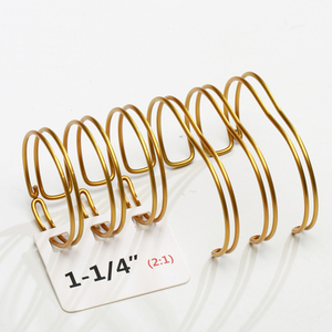 Spirale a Doppio <span class=keywords><strong>Filo</strong></span> Rivestito in Nylon 1-1/4" <span class=keywords><strong>con</strong></span> Estremità a 270 Gradi e Rilegatura Color Oro per Cancelleria e Forniture per Ufficio - Product Image 1