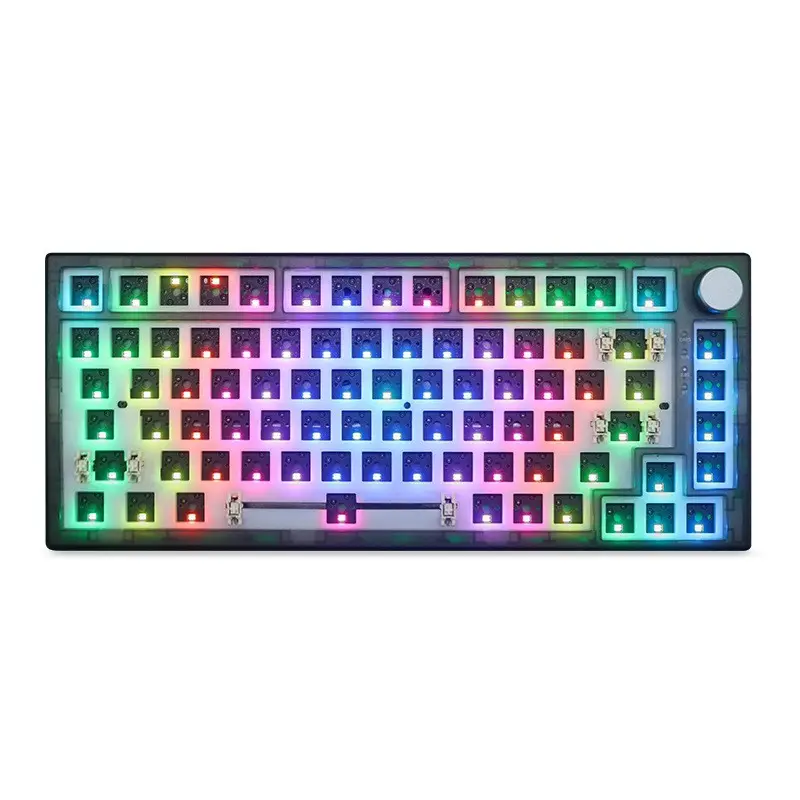 60% 75% teclado 82 teclas intercambiables en caliente DIY USB con cable inalámbrico BT Mini RGB Gaming rojo azul interruptor juego de teclado mecánico