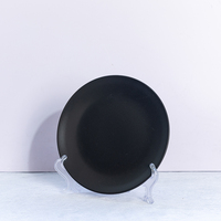 Service de table en céramique Guangda Luxury, 4 pièces, noir, glaçure réactive, style classique, compatible micro-ondes et lave-vaisselle, résistant à la chaleur