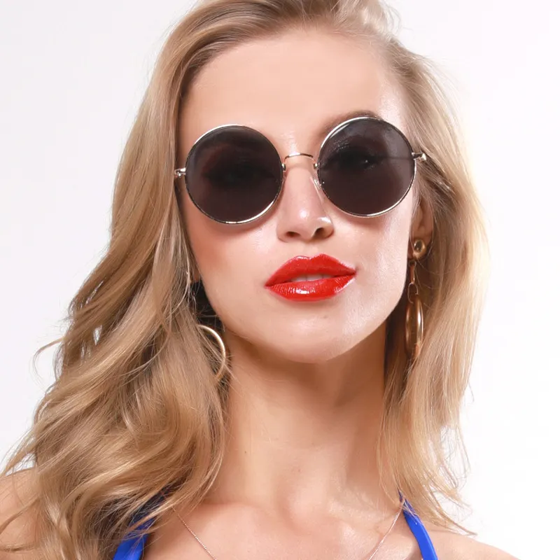 Мужские и женские круглые классические очки, популярные брендовые дизайнерские черные маленькие Модные солнцезащитные очки, 2022