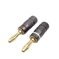 Câble personnalisé HIFI Fiche banane laiton plaqué or BFA 4mm Fiche haut-parleur mâle avec coque métallique