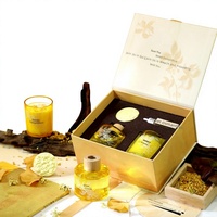 Coffret Cadeau Parfumé Chinois de la Fête de la Mi-Automne : Pierres Diffuseuses Osmanthus Orange Laurier et Bougie Parfumée d'Aromathérapie Sans Fumée