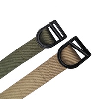 Ceinture tactique haute résistance, boucle en métal pour l'extérieur, ceinture en nylon double couche, ceinture en nylon noire pour hommes