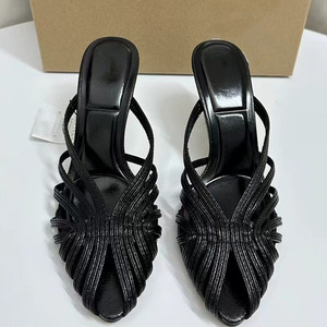 <span class=keywords><strong>Sandali</strong></span> con tacco gladiatore a punta chiusa da donna stile retrò di nicchia con fibbia a un cinturino, scarpe da esterno estive Sexy da donna - Product Image 5