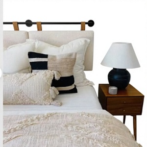 Handmade Woven Cotton Pillow <b>Cover</b> Leaves Pattern Decorative <b>Cushion</b> <b>Cover</b> for Home Hotel OEM Wholesale - Product Image 1