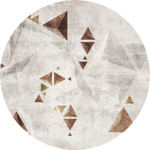 <b>Round</b> <b>Carpet</b> Stone Shadow Geometric Pattern Imitation Cashmere Home Floor Mat Bedroom Rug - Product Image 5