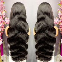 Perruque en cheveux humains à base de soie, ondulations profondes, dentelle HD 4x4, sans colle, pré-épilée, cheveux de bébé, ligne de cheveux naturelle pour femmes noires