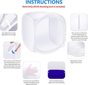 Neewer 24x24 pulgadas/60x60 cm Photo Studio Shooting Tent Light Cube Diffusion Soft Box Kit con <span class=keywords><strong>4</strong></span> colores telones de fondo para fotografía - Product Image 4