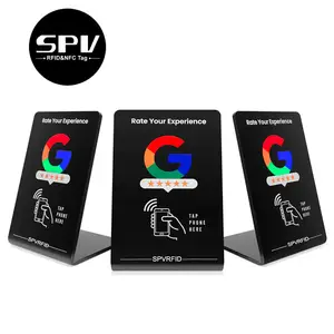 Suporte programável para cartão de visita RFID Ntag213 NFC com código QR impresso e revisão Google