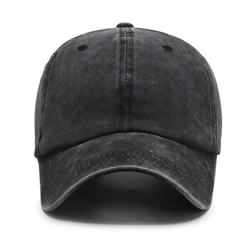 Unisex Adjustable Vintage Washed Dyed Cotton Denim Retro Dad Hat Summer Women Mens 6 Panel Custom Sports Baseball Cap for Man