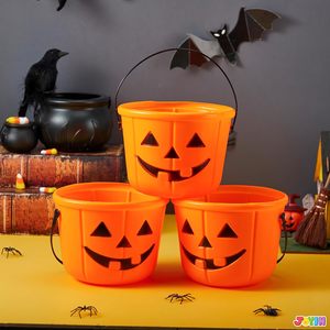 Panier à bonbons et seaux <span class=keywords><strong>Jack</strong></span> <span class=keywords><strong>O</strong></span> Lantern pour le tour ou le traitement, seaux orange pour Halloween Trick or Treat Seau à citrouille - Product Image 1