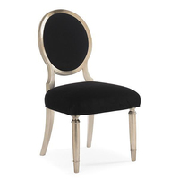Chaise de salle à manger antique à hauteur réglable, design français, en velours sculpté, avec panneau en MDF et bois de chêne massif, pour la maison, le bureau ou l'hôtel