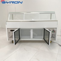 Vitrine Réfrigérée Grande Taille (1,5m-3m) pour Viandes et Charcuteries, Double Température, 220V/110V, Congélateur Ventilé