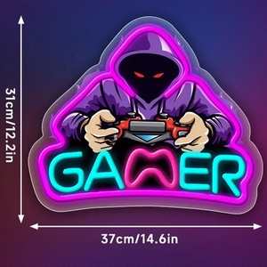 Lumière néon LED pour salle de jeux, salle d'e-sport, cybercafé, centre commercial de jeux, éclairage d'ambiance intérieur/extérieur, panneau suspendu, indicateur lumineux 5V - Product Image 4
