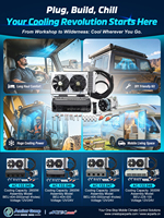 Système de climatisation universel complet et robuste sous le tableau de bord 2800W 12V 24V avec compresseur à courroie BEU-406-000 pour bus, camions, excavatrices et flottes