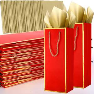 Sacs cadeaux de haute couture, lamination mate, matériaux recyclés, emballage personnalisable pour vin rouge, cigarettes, spiritueux blancs, tasses - Product Image 1