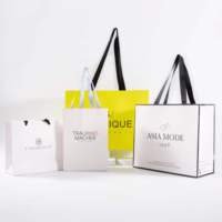 Emballage personnalisé «bijoux» recyclable écologique, Logo personnalisé imprimé, emballage de bijoux de luxe avec poignée en ruban, sac en papier pour bijoux