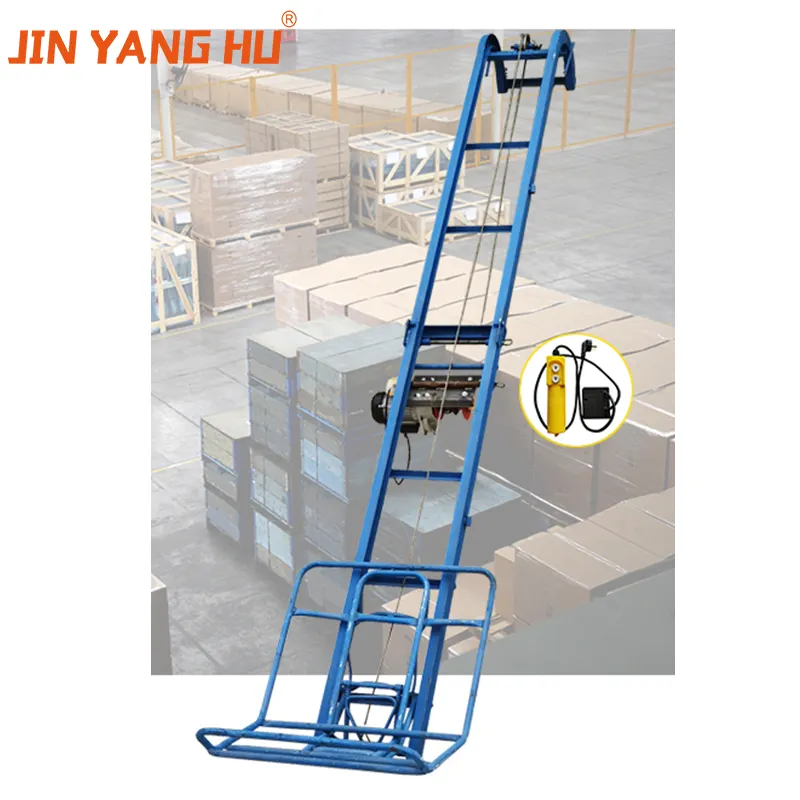 JIN YANG HU Electric Lifting Ladder Roofing Conveyor Cargo Transport Elevator for Lifting Glass Mortar Incline Feeder