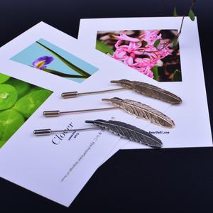 Broche de Metal con Pluma Vintage, Pin de Hoja Antideslizante para Suéter o Chal, Accesorios de Vestir Estilo Occidental, Lazo de Flor y <span class=keywords><strong>Planta</strong></span> para las Cuatro Estaciones - Product Image 4