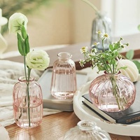 Lot de 3 Vase Bourgeon exquis de haute qualité Mini Vase en verre de mariage moderne Décorations de table colorées pour centres de table