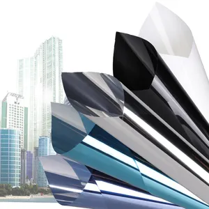 Dark Blue Silver color commercial building glass window film decoration one way vision house office window films
