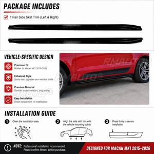 StarNav Pour Porsche Macan MK1 2015-2026 Accessoires Auto Extension de Jupes Latérales Garniture de Bas de Caisse Noir Brillant Fibre de Carbone - Product Image 6