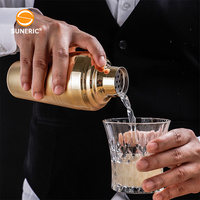 Shaker à cocktails 3 étapes en acier inoxydable 304 de style japonais épaissi, outils de barman, logo personnalisé, 410 ml, 510 ml
