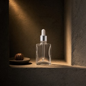 Clear Square Glass <b>Dropper</b> <b>Bottle</b> Empty Thick Base Cosmetic <b>Bottle</b> Gold Silver Black Cap Serum Essential Oil - Product Image 1