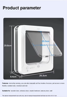 Porte automatique pour chat sécurisée pour les animaux de compagnie, avec capteur électronique RFID à microchip, écologique, en plastique, à fixer sur fenêtre rectangulaire