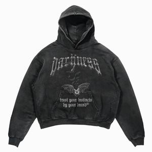 Sudadera con Capucha Negra para Hombre YourBrand, Estampado Gótico, Corte Holgado, Algodón French Terry, Ropa de Otoño, Sudaderas con Capucha para Hombre - Product Image 4