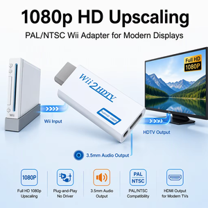 Convertidor de Wii a HDMI, Escalador 1080P, Baja Latencia, Adaptador Full HD con Audio de 3.5mm para HDTV, Monitor, Proyector, Juegos Retro - Product Image 4