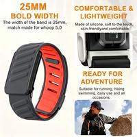 Bracelet de sport en caoutchouc durable compatible Whoop 5.0, respirant, étanche, réglable, remplacement unisexe pour tracker de fitness, pour hommes