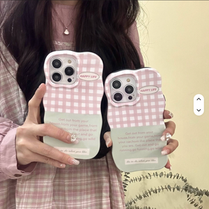 Custodia protettiva artistica a quadri <span class=keywords><strong>rosa</strong></span> e verde per Iphone 17 16 15 14 <span class=keywords><strong>13</strong></span> 12 11 <span class=keywords><strong>Pro</strong></span> <span class=keywords><strong>Pro</strong></span> Max Plus pellicola Drop Proof custodia per telefono - Product Image 4