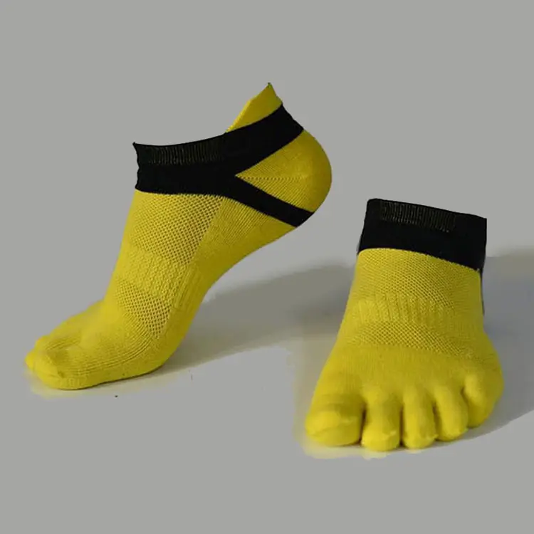 ถุงเท้าข้อสั้นผ้าฝ้ายสำหรับผู้ชาย,แบบ5นิ้วไม่มีถุงเท้าตาข่าย