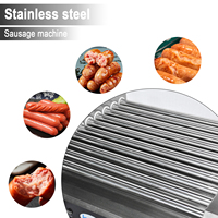 Grill à hot-dogs électrique commercial à 10 rouleaux avec surface en acier inoxydable, machine à saucisses automatique avec bouton manuel