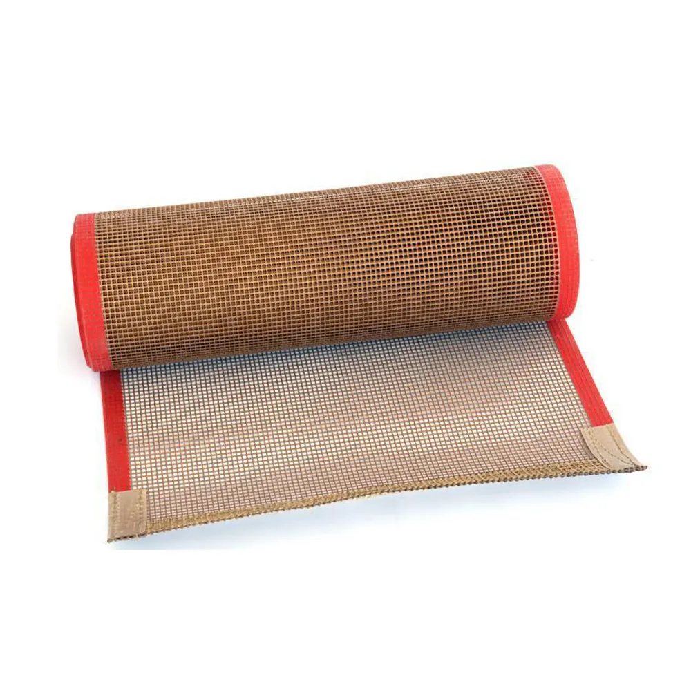 Fabrikant Hoge Temperatuur Weerstand Non-Stick Ptfe Gecoat Fiber Glas Mesh Ptfe Mesh Transportband