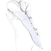 Kit de bondage SM en cuir PU, gants blancs, chemise de force, menottes, kit de fixation, entraves pour les bras pour femme