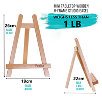 Chevalet de table réglable en bois Foska, mini support pour cadre photo, affichage d'art, peinture, support de calendrier, support de bureau artisanal