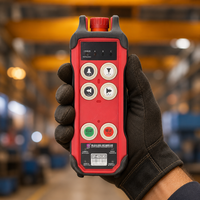Télécommande industrielle sans fil compacte à 4 boutons, double vitesse, anti-interférence IP67 pour grue de levage