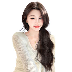 Perruque queue de cheval longue tressée de marques nationales, en fibre Kanekalon, sans colle, avec clip, style réaliste pour toutes les formes de visage - Product Image 3