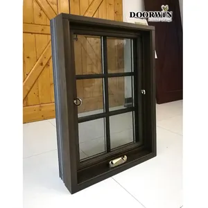 Traditional Design Large Size Best Quality Wood Finished Crank Open Casement Windows