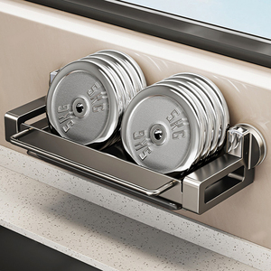 Étagère de rangement murale en métal à <span class=keywords><strong>ventouse</strong></span> pour cuisine, sans perçage, pour éponges et torchons, à fixer sur robinet d'évier - Product Image 5