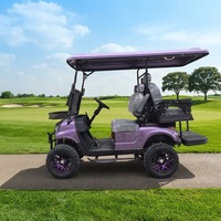 Voiturette de golf électrique 4 places LEIBIN, violette, 4x4, 30-50 km/h, autonomie 90 km, haute capacité de franchissement, buggy tout-terrain, pneus antidérapants, pente de 25 degrés