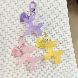 Jelly Balloon Dog Influencers Hot Item <b>Cute</b> Heart-Shaped Jelly Balloon Dog Keychain Fresh-Style Bag Charm Creative Puppy Pendant - Product Image 3