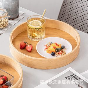 Customizable round creative <b>dinner</b> plate, tea <b>tray</b>, bread <b>tray</b>, Chinese commercial restaurant/hotel double-handled plate - Product Image 2