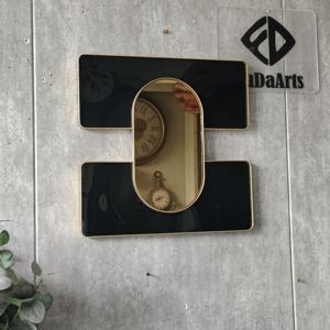 40CM Factory-Direct Grand Nouveau Moderne Simple Fer Art Tenture Murale Métal Cadre <span class=keywords><strong>Doré</strong></span> Miroir <span class=keywords><strong>Noir</strong></span> Décoration Maison Dropshipping DDP - Product Image 1