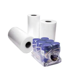 ม้วนฟิล์มพีอีพิมพ์ลายสำหรับ80-micron-pe-shrink-wrap-packaging-film บรรจุน้ำผลไม้โรงงานในจีน